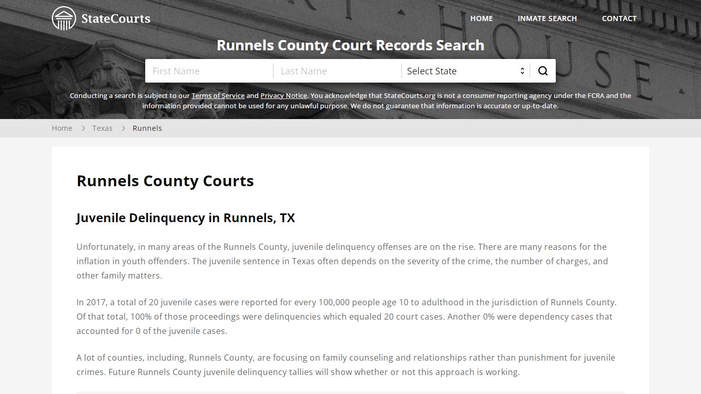 Runnels County, TX Courts - Records & Cases - StateCourts